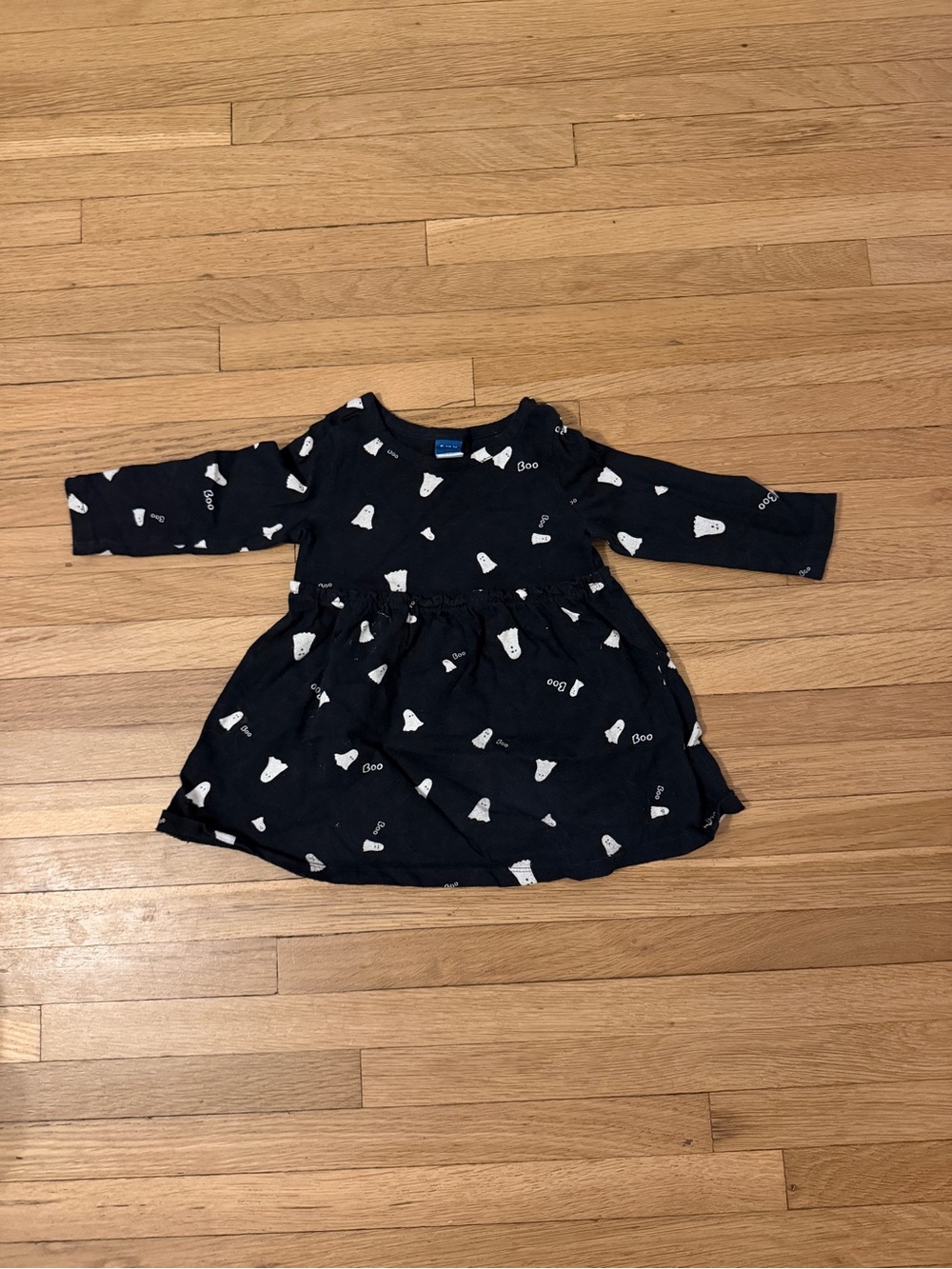 Old Navy Black Long-Sleeve Dress with White Ghost dress